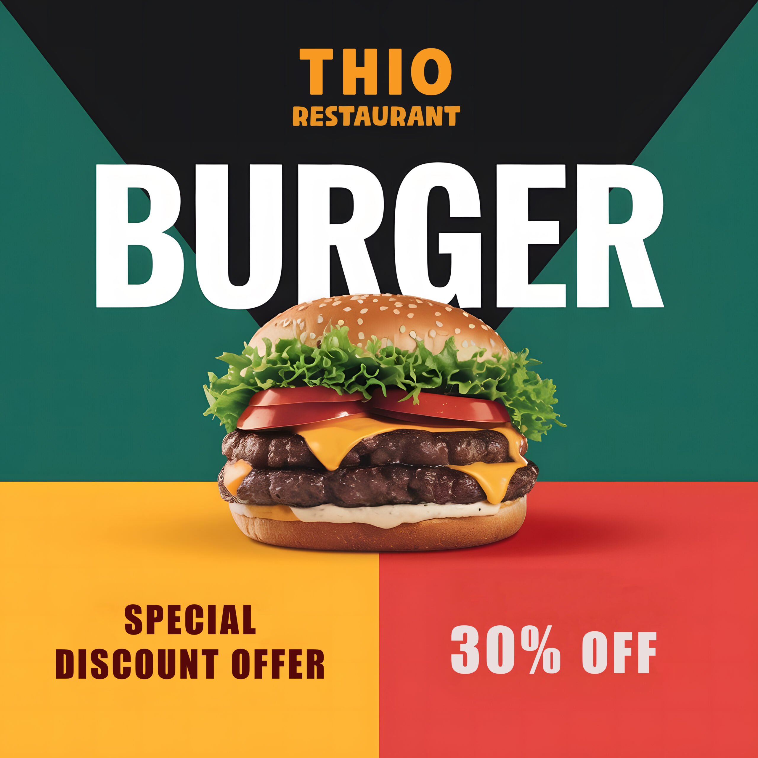 Burger concept banner template